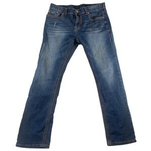 SEVEN7 Women Straight Leg Jeans‎ Medium Wash Distressed Classic Fit Size 10